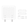 Kép 3/3 - Techsend Pegboard Set Lyukacsos tábla íróasztal rendszerező (2 db, 37x37 cm, csíptethető)